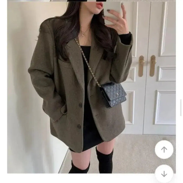 [BUNJANG] Olive Loose Fit Oversized Jacket / 올리브 루즈핏 오버사이즈 재킷