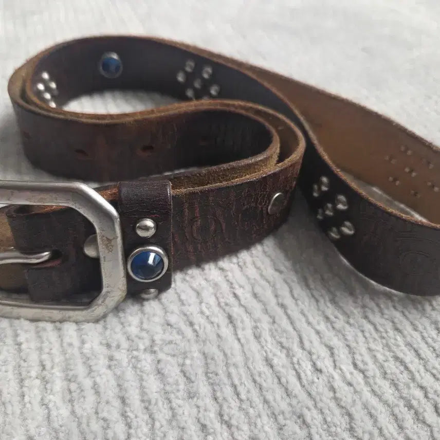 [BUNJANG] RRL Leather Belt 32 / RRL 더블알엘 라스코스터드벨트32