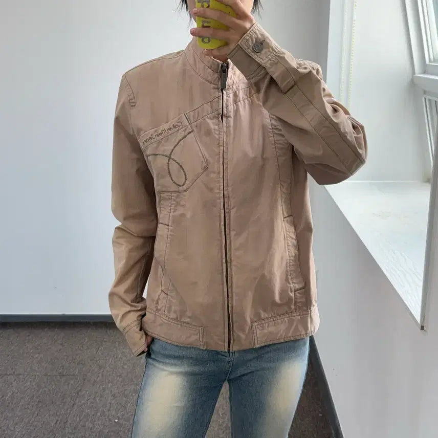 [BUNJANG] Calvin Klein Beige Cotton Jacket / Calvin Klein 캘빈클라인 베이지 코튼 자켓