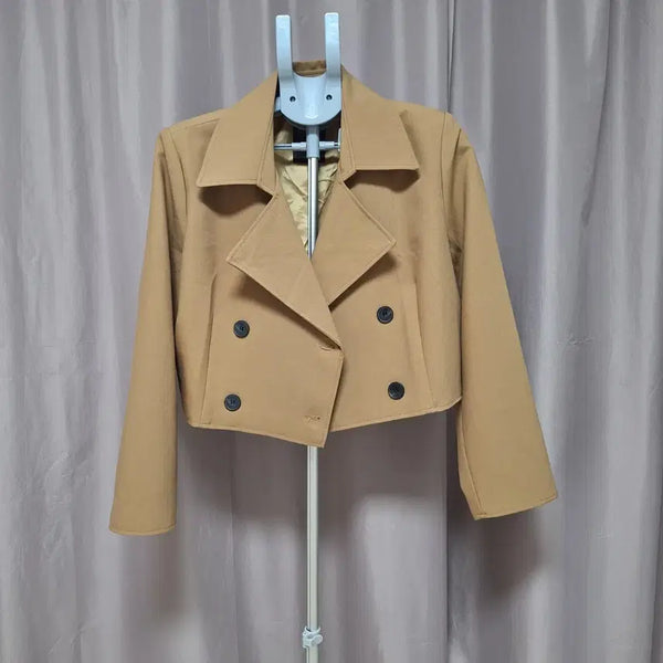 [BUNJANG] Hotping Double-Button Short Trench Jacket - Size 1 / (1회착용) 핫핑 더블버튼 숏 트렌치 자켓 1사이즈