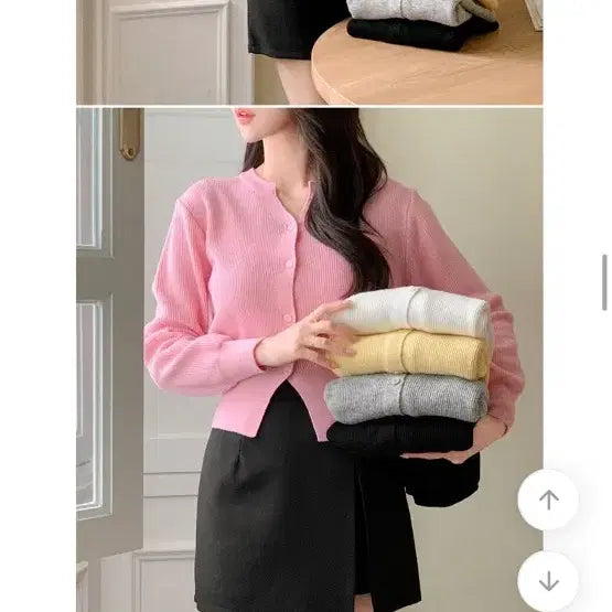 [BUNJANG] Pink V-Neck Cardigan / 핑크색 브이넥 가디건