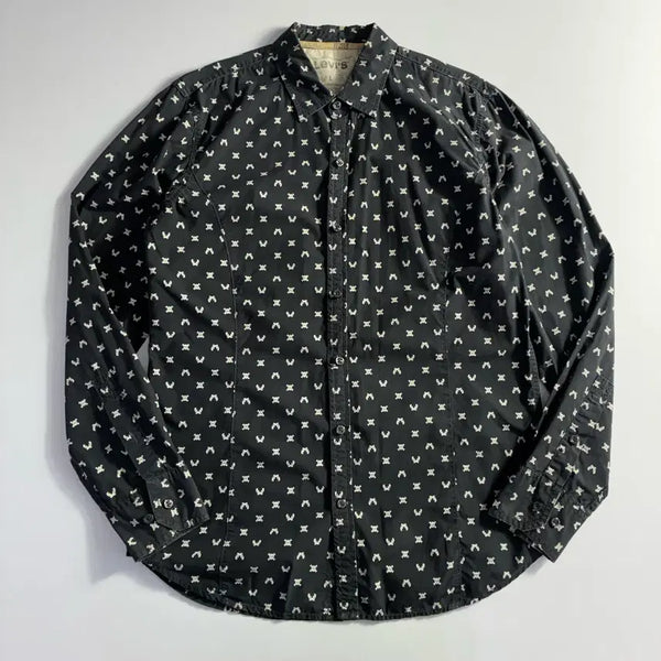 [BUNJANG] Levi's Red Tab Cotton Skull Pattern Shirt / Levi's  리바이스 레드탭 코튼 블랙 스컬패턴 셔츠