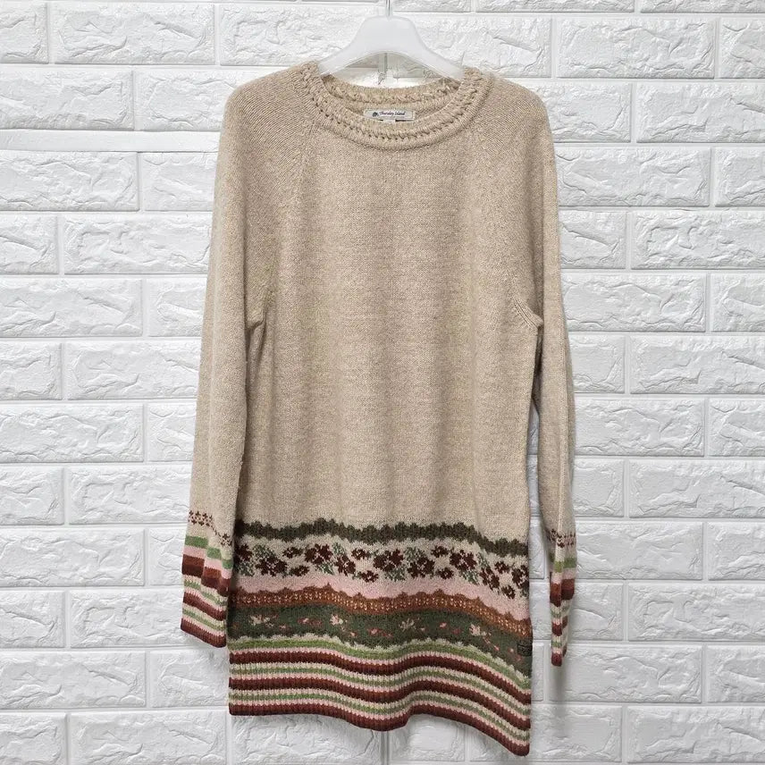 [BUNJANG] Thursday Island Snowflake Pattern Long Knit / S-M 써스데이아일랜드 눈꽃 패턴 롱니트 F429