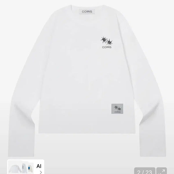 [BUNJANG] Koiris Long Sleeve T-Shirt White / 코이리스 롱슬리브 티 화이트