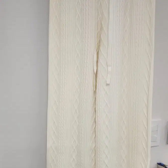 [BUNJANG] Cable Knit Wide Pants - Ivory / 케이블 니트 와이드 팬츠 아이보리