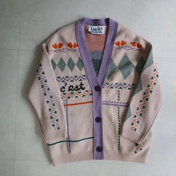 [BUNJANG] LUCKY CHOUETTE Pattern Cardigan / 럭키슈에뜨 패턴 가디건