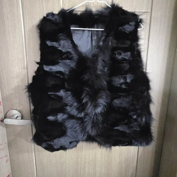 [BUNJANG] Black Fox Fur Vest / 블랙 여우털 베스트