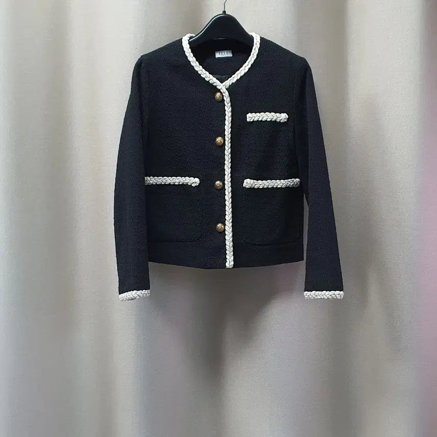 [BUNJANG] Elle Tweed Gold Button Jacket / 엘르 트위드 금장버튼 자켓