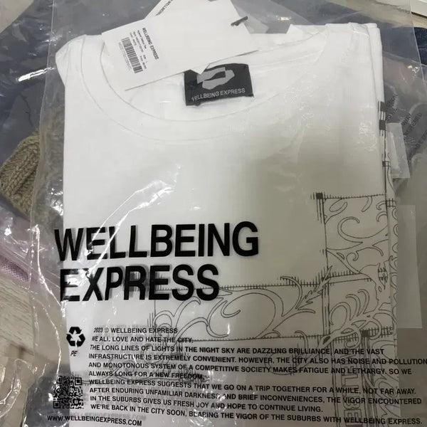[BUNJANG] Wellbeing Express Tattoo Tee White L / 웰빙익스프레스 타투티 화이트 L 새상품