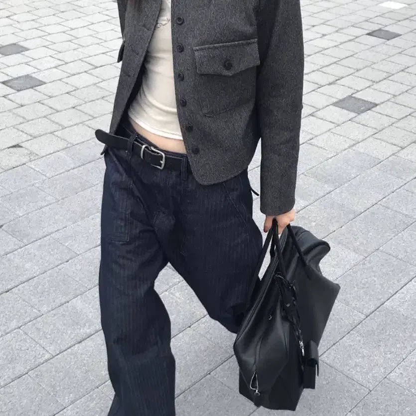 [BUNJANG] Charcoal Wool Jacket / 차콜 울자켓