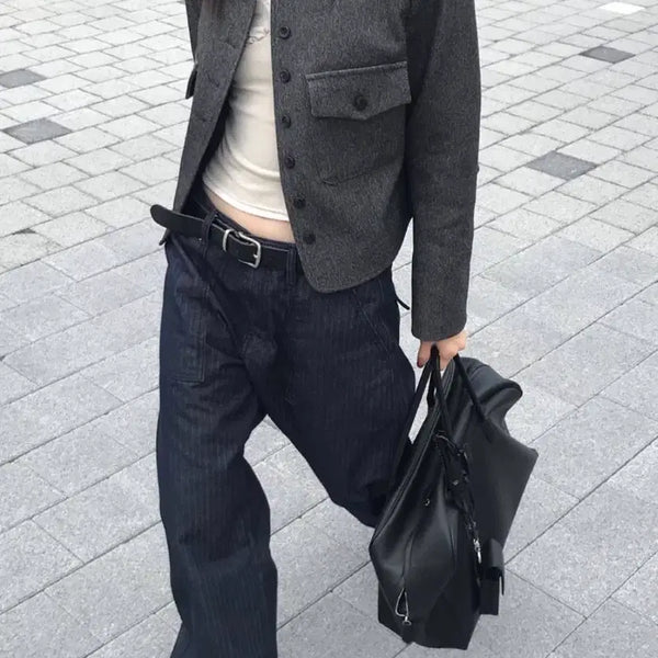 [BUNJANG] Charcoal Wool Jacket / 차콜 울자켓
