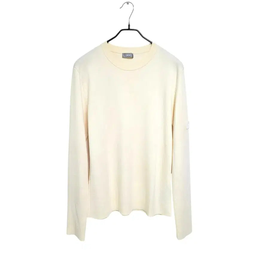 [BUNJANG] Dior Logo Patch Virgin Wool Knit Ivory M / 디올 로고패치 버진울 니트