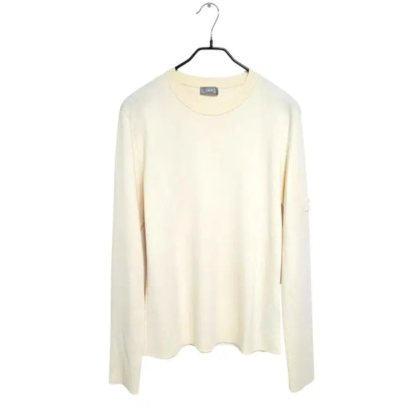 [BUNJANG] Dior Logo Patch Virgin Wool Knit Ivory M / 디올 로고패치 버진울 니트