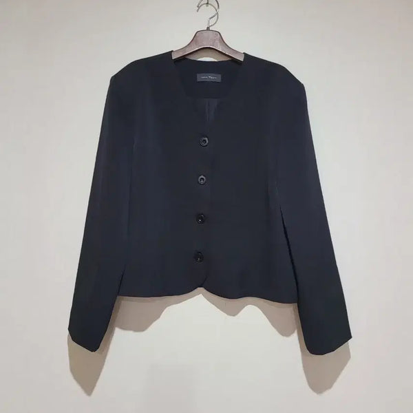 [BUNJANG] Basic V-Neck Black Jacket / 브이넥 기본 블랙 자켓