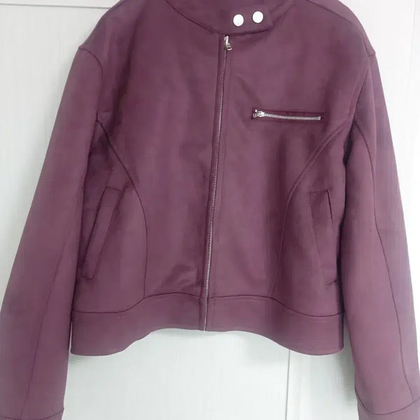 [BUNJANG] Suede Rider Burgundy Jacket / 스웨이드 라이더 버건디자켓
