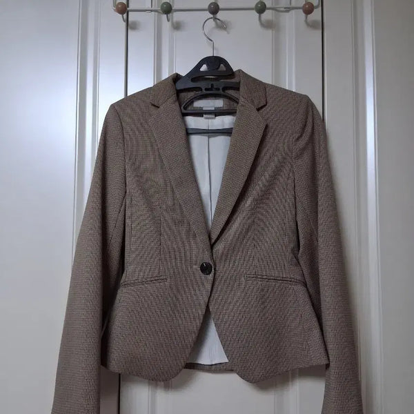 [BUNJANG] H&M Brown Check Suit Set Jacket & Pants / H&M 브라운체크정장수트세트  자켓 / 바지 작은55