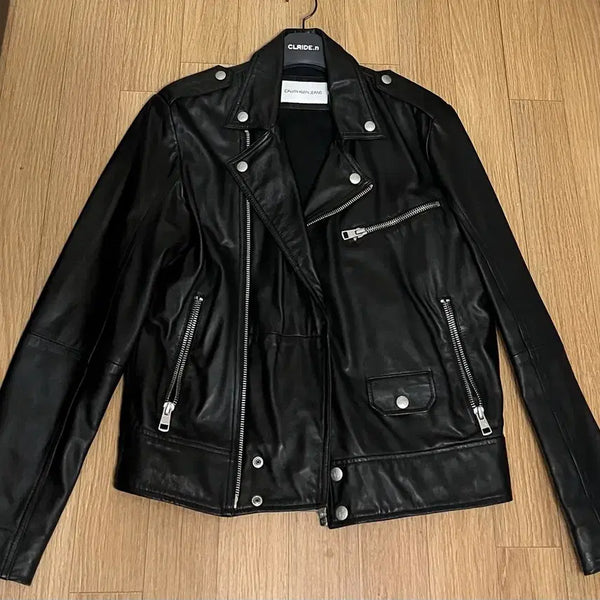 [BUNJANG] Calvin Klein Lambskin Single Rider Jacket M / 캘빈클라인 램스킨 싱글라이더자켓 M