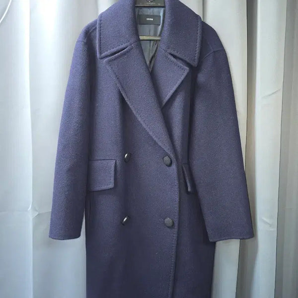 [BUNJANG] System Double Coat Navy / 시스템 더블 코트 네이비 (0207)