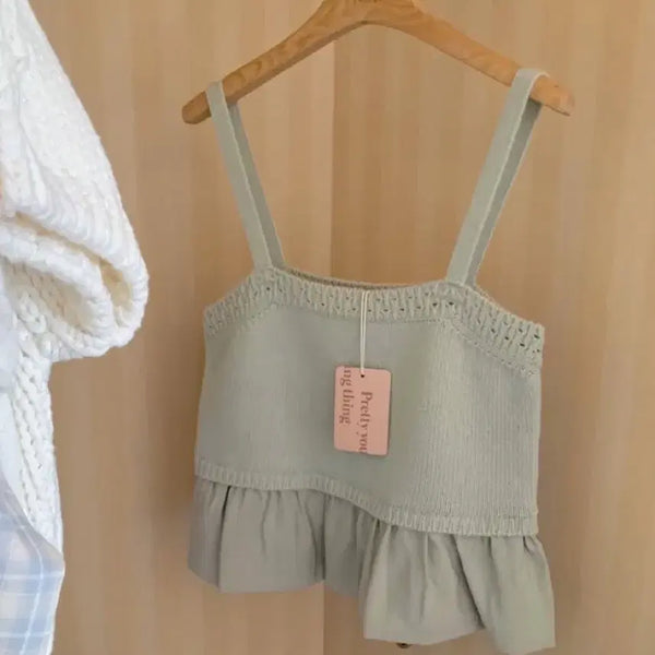 [BUNJANG] Pretty Young Thing Knit Layered Bustier Mint / 프리티영띵 프영띵 니트 레이어드 뷔스티에