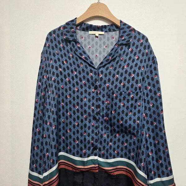 [BUNJANG] Maje Kristen Pattern Blouse Blue (S) / 마쥬 패턴 크리스튼 블라우스 블루(S) 261013_4