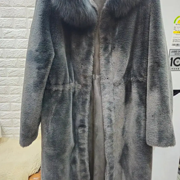 [BUNJANG] SOUP Faux Shearling Long Coat / SOUP 인조 무스탕 롱코트  F
