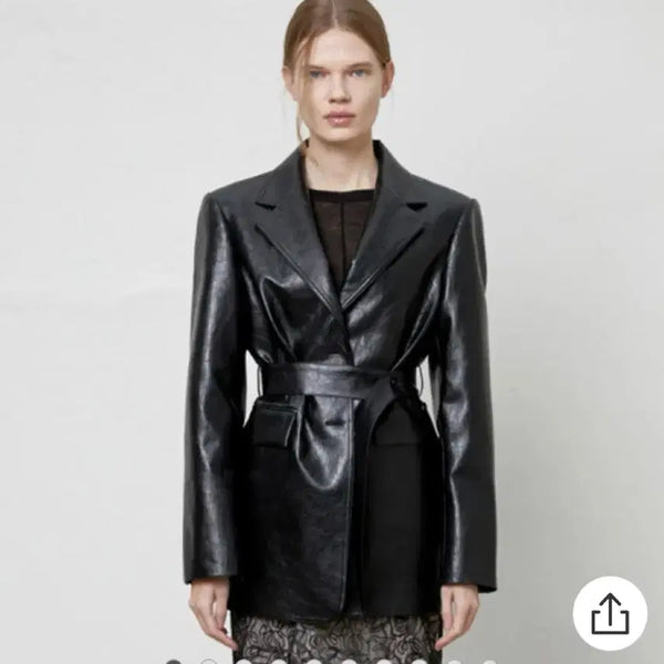 [BUNJANG] Refined 902 Leather Belted Jacket / 리파인드902 레더버튼벨트자켓