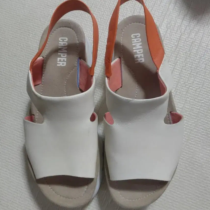 [BUNJANG] Camper Sandals White Orange 240 / 캠퍼 샌들 화이트 오렌지 240