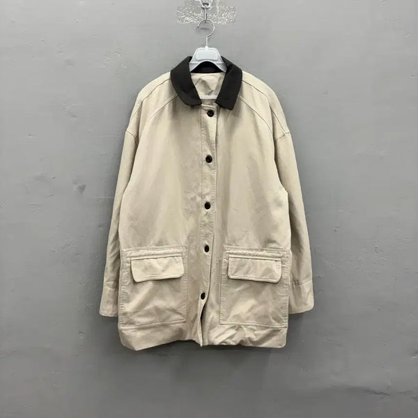 [BUNJANG] KALEE Beige Chore Jacket with Black Collar / KALEE 초어 자켓