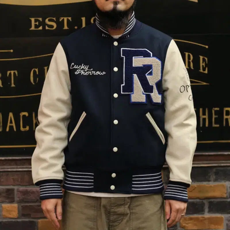 [BUNJANG] Ferrows Stadium Jacket Navy PSJ-RR (Size 42) / 페로우즈 스타디움 자켓 네이비 PSJ-RR (42)
