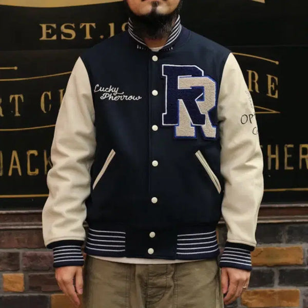 [BUNJANG] Ferrows Stadium Jacket Navy PSJ-RR (Size 42) / 페로우즈 스타디움 자켓 네이비 PSJ-RR (42)