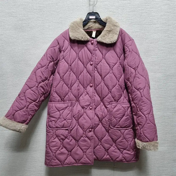 [BUNJANG] Quilting Jacket with Fur Collar / c231 퀼팅 퍼카라 자켓