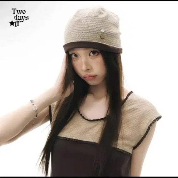 [BUNJANG] Button Detail Reversible Beanie / 단추 리버시불 비니