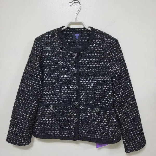 [BUNJANG] Anna Sui Tweed Sequin Jacket Black / 안나수이 트위드 스팽글 재킷 블랙.261010