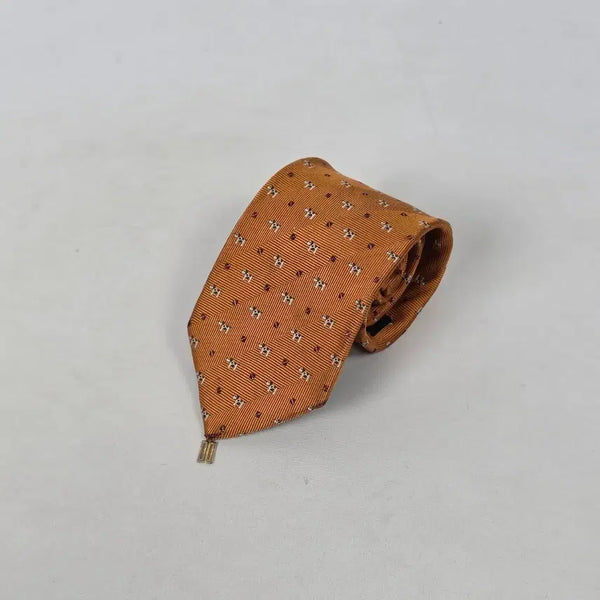 [BUNJANG] Daks Check Dog Pattern Silk Necktie Orange / 닥스 체크 강아지 패턴 참 실크97 넥타이 오렌지. 4