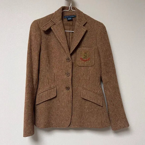 [BUNJANG] Ralph Lauren Brown Tweed Jacket / 랄프로렌 트위드 자켓 브라운