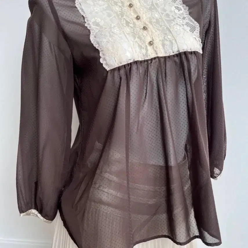 [BUNJANG] Lace Dot Blouse / 레이스 잔도트 블라우스