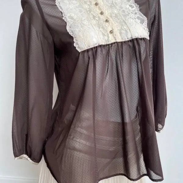 [BUNJANG] Lace Dot Blouse / 레이스 잔도트 블라우스