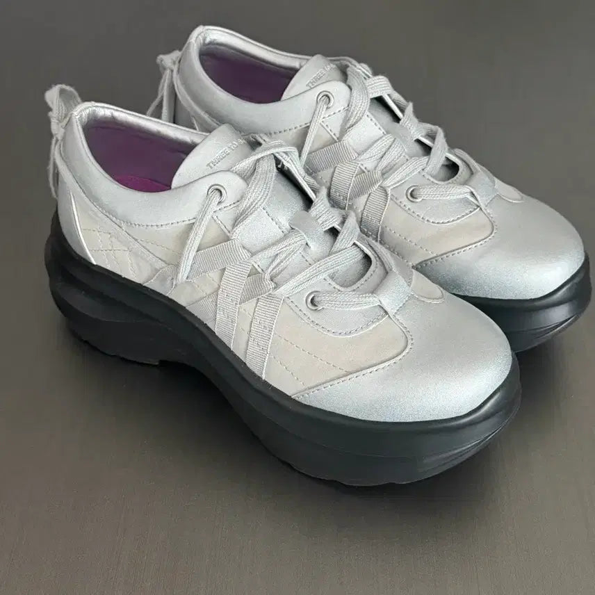 [BUNJANG] THREE TO EIGHTY Platform Strap Sneakers Silver / THREE TO EIGHTY 플랫폼 스트랩 스니커즈 실버