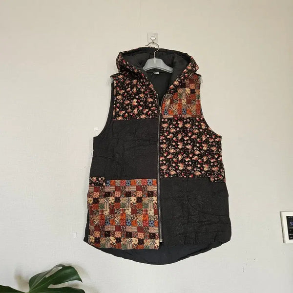 [BUNJANG] Patchwork Hooded Vest / 패치워크 후드느빔 베스트