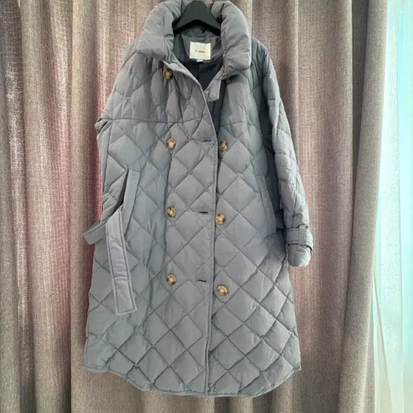 [BUNJANG] SJ Quilting Long Padding Jacket Blue / SJ퀄팅 롱패딩 66.77 블루