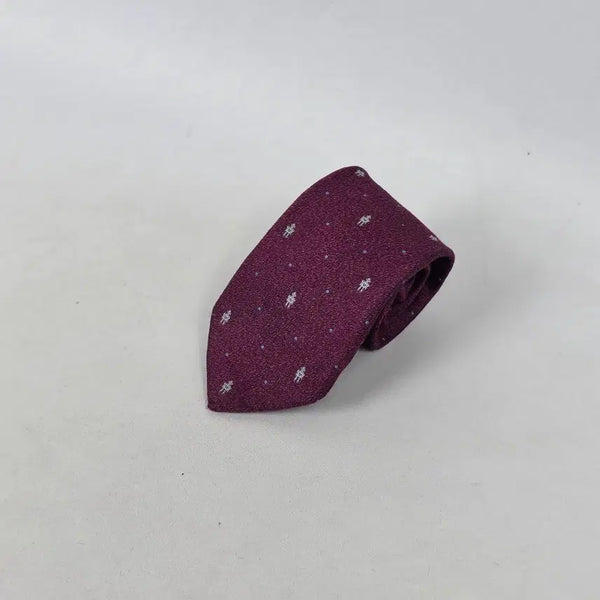 [BUNJANG] Daks Burgundy Robot Pattern 100% Silk Tie / 닥스 버건디 로봇 패턴 실크 100 넥타이. 4