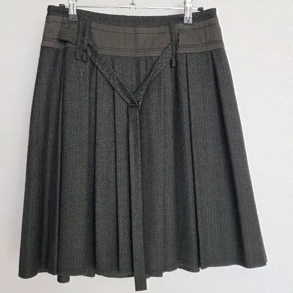 [BUNJANG] System Check Pleated Skirt / SYSTEM (모100%) 체크 플리츠 스커트
