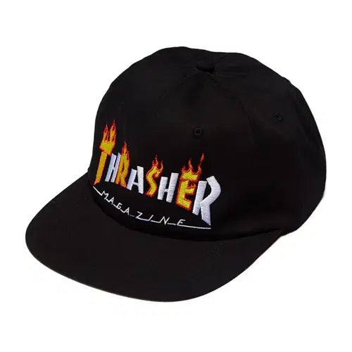 [BUNJANG] Thrasher Flame Logo Snapback Hat - Black / [새상품] 트레셔 모자 플레임 맥 스냅백 BLACK