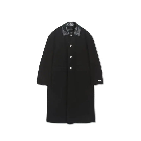 [BUNJANG] STU Leather Mac Coat Black Large / STU 레더 맥코트 블랙 L