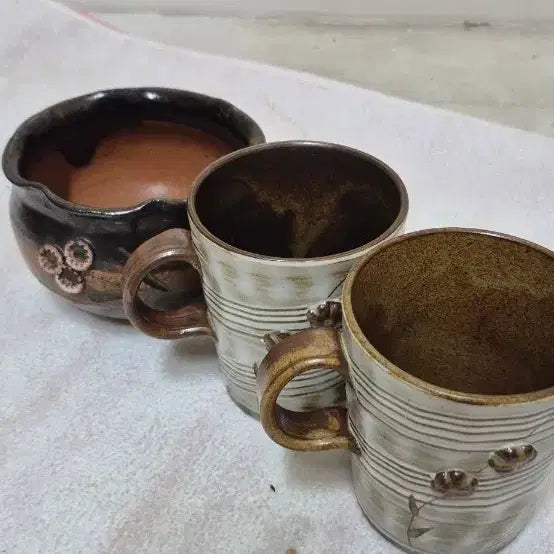 [BUNJANG] Handmade Ceramic Flower Pot and Mugs Set / 꽃화분 꽃머그컵2
