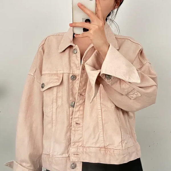 [BUNJANG] Zara Pink Denim Jacket / 자라 핑크 데님 자켓