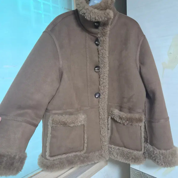 [BUNJANG] Suede Mustang Jacket Brown / 스웨이드 무스탕 브라운