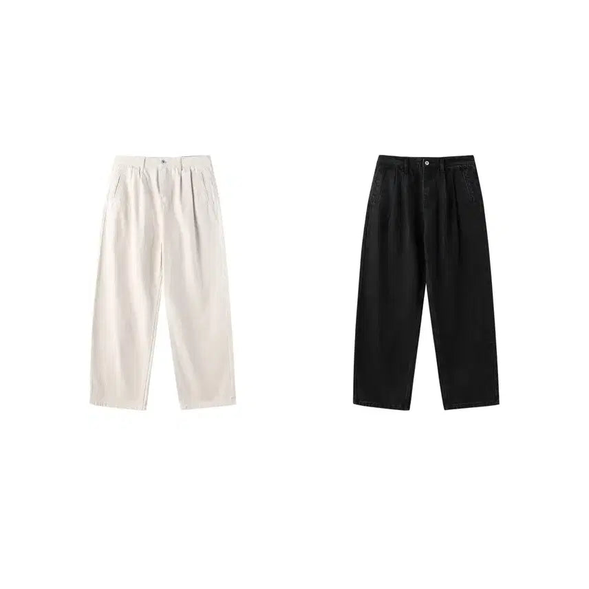 [BUNJANG] LOGAN Two-Tuck Wide Fit Pants / LOGAN 오브 투턱 와이드팬츠 2color