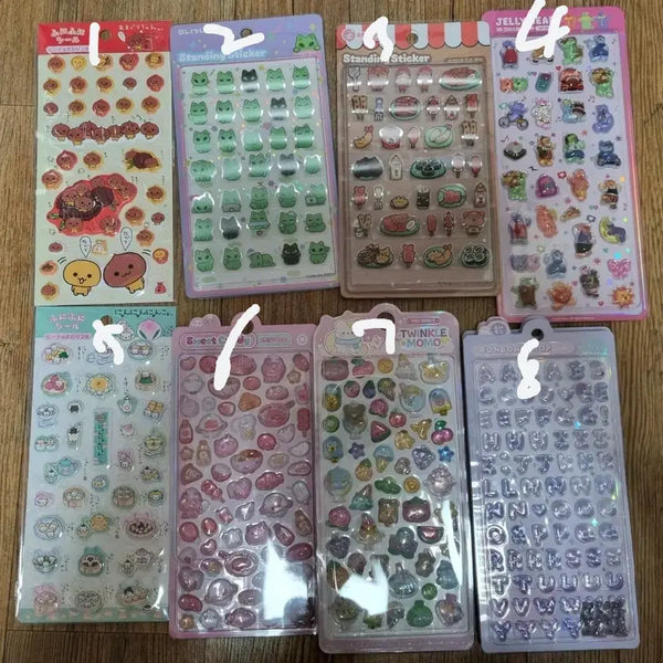 [BUNJANG] 3D Stickers (Diary Deco) - Various Designs / 개당)다이어리 스티커 다꾸 봉봉 입체 스티커 슈가코코무 헤이세이 오바케누