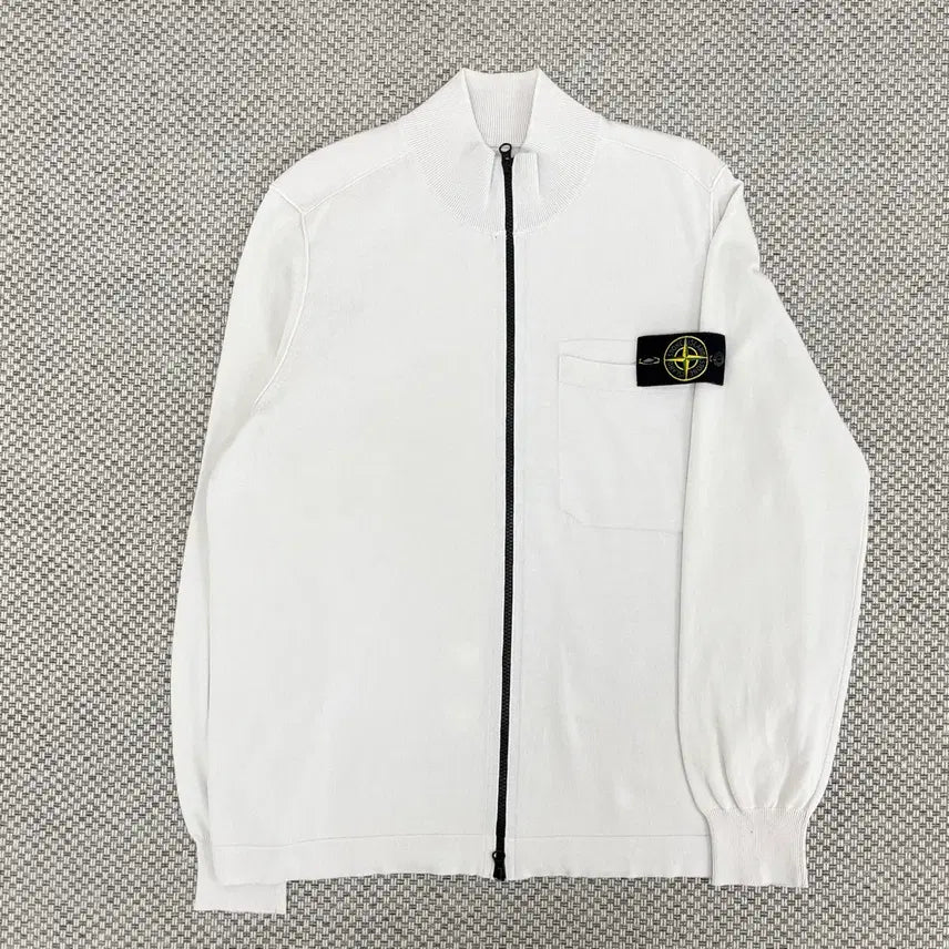 [BUNJANG] Stone Island Logo Patch Knit Zip-Up XL / [XL]스톤아일랜드 와펜패치 니트집업